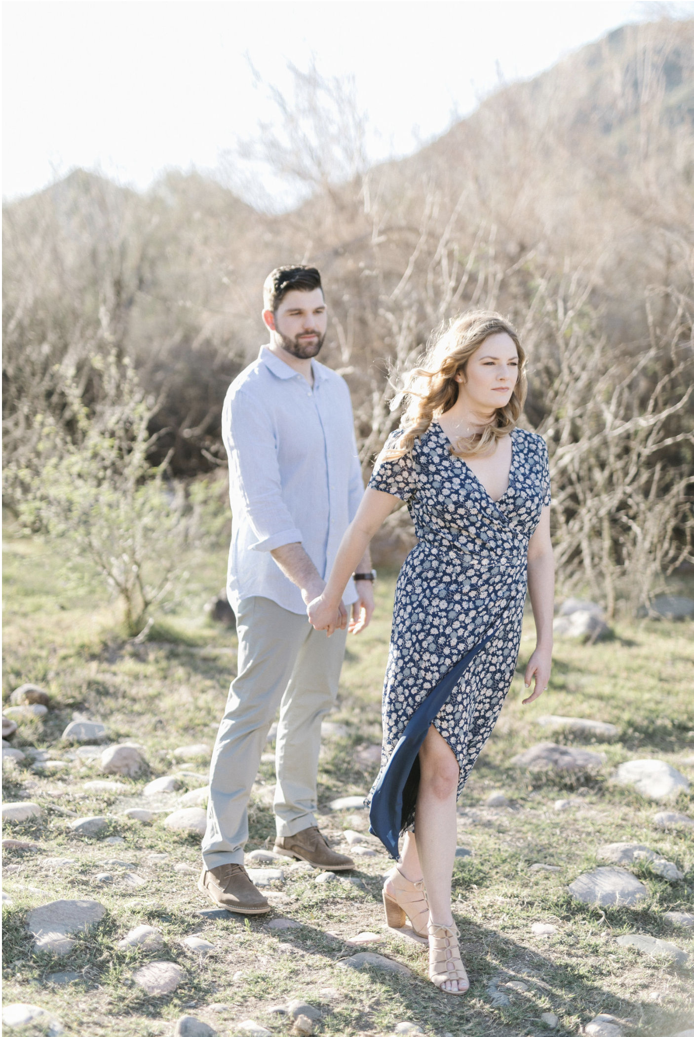 A beautiful engagement shoot on the Salt River in the Arizona desert. Enjoy it on the blog now! #EngagementPhotographyIdeas #ArizonaWeddingPhotography #TheSaltRiverInArizona #TheArizonaDesert #EngagementPortraitIdeas