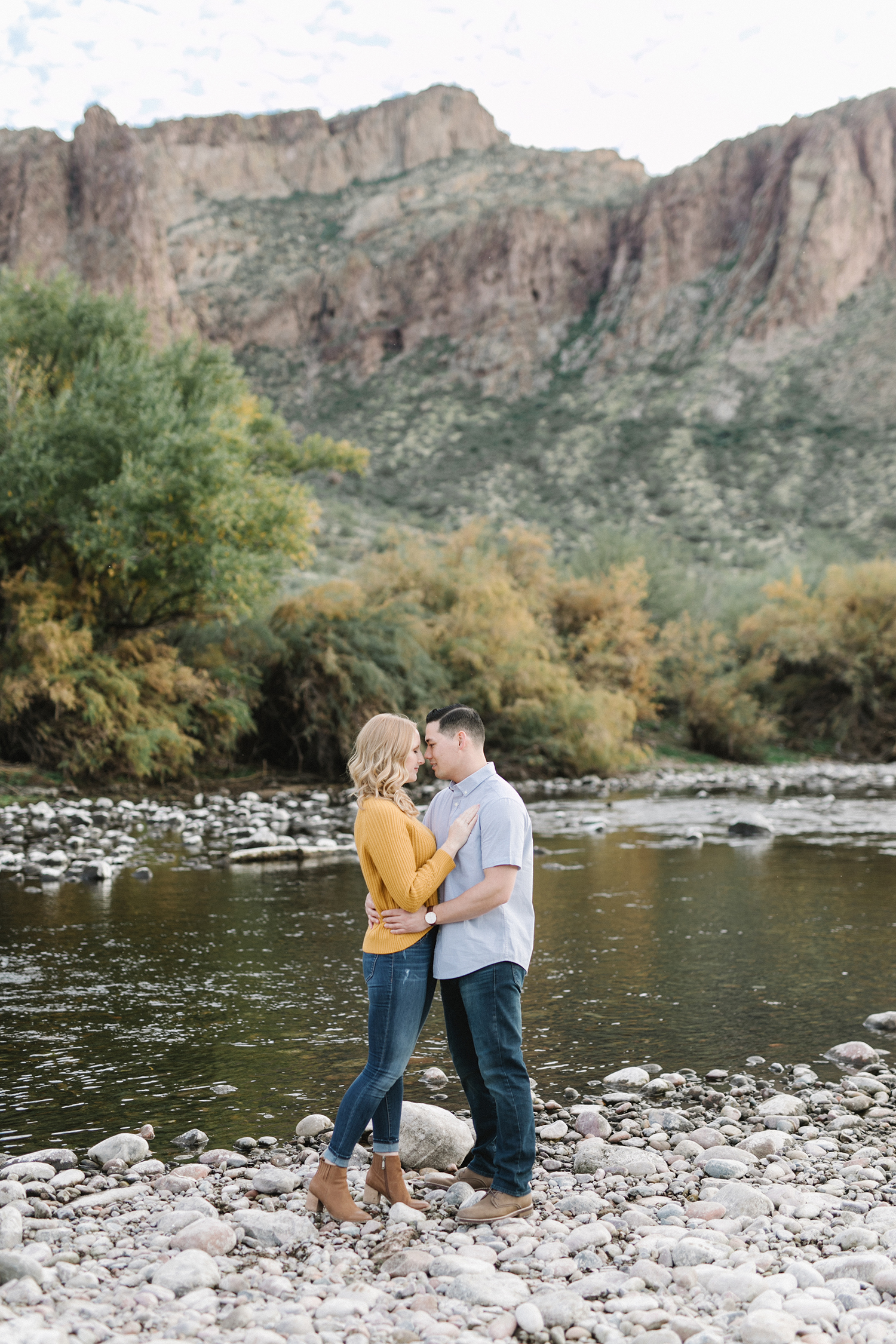 At the Salt River with Kendra & David. A beautiful Arizona desert engagement portrait shoot. View more at KatinaPatriquin.com | #EngagementPhotos #EngagementPhotoIdeas #EngagementPhotoShoot #EngagementPhotoOutfits #EngagementPhotoPoses #ArizonaWedding #ArizonaWeddingIdeas #SaltRiver #ArizonaSaltRiver  #ArizonaWeddingPhotography #WeddingIdeas #DesertPhotoShoot #ArizonaDesert #DesertLandscape #EngagementPortraits #ArizonaPhotographer #ArizonaPhotography